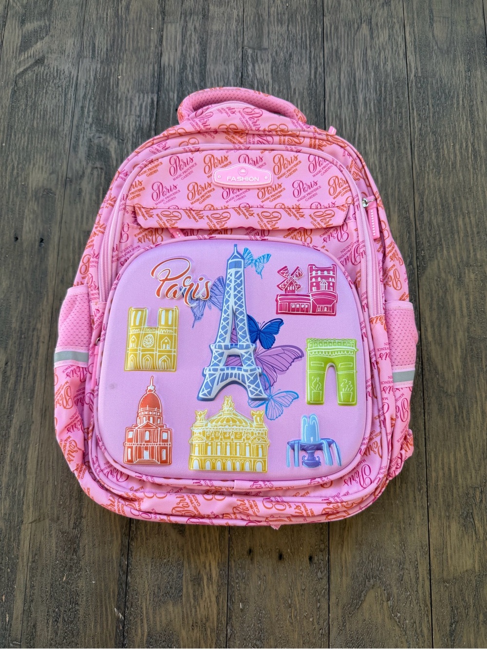 Kids Pink Paris Backpack New